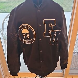 FOREVER UMBRELLA-Black Varsity Jacket-New-No Tags